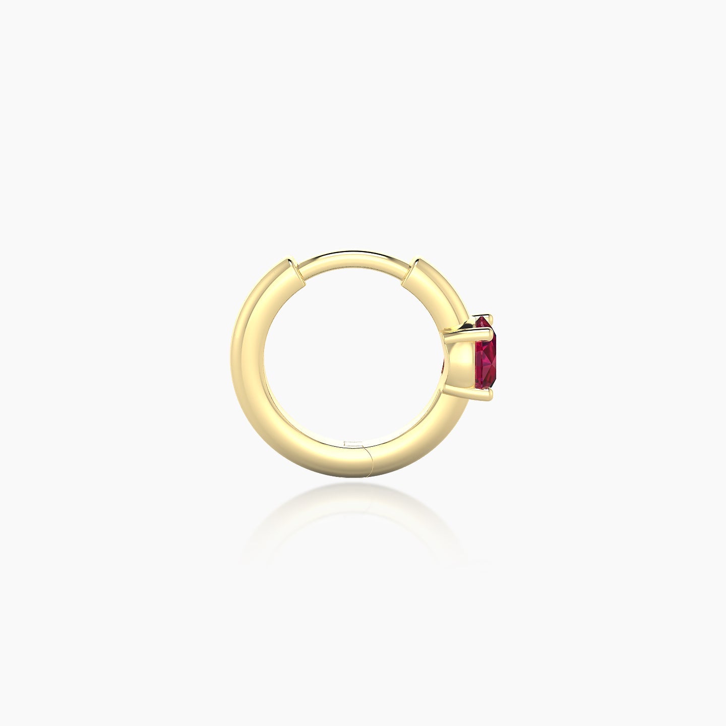 Dea | 18k Yellow Gold 6.5 mm Round Ruby Hoop Piercing