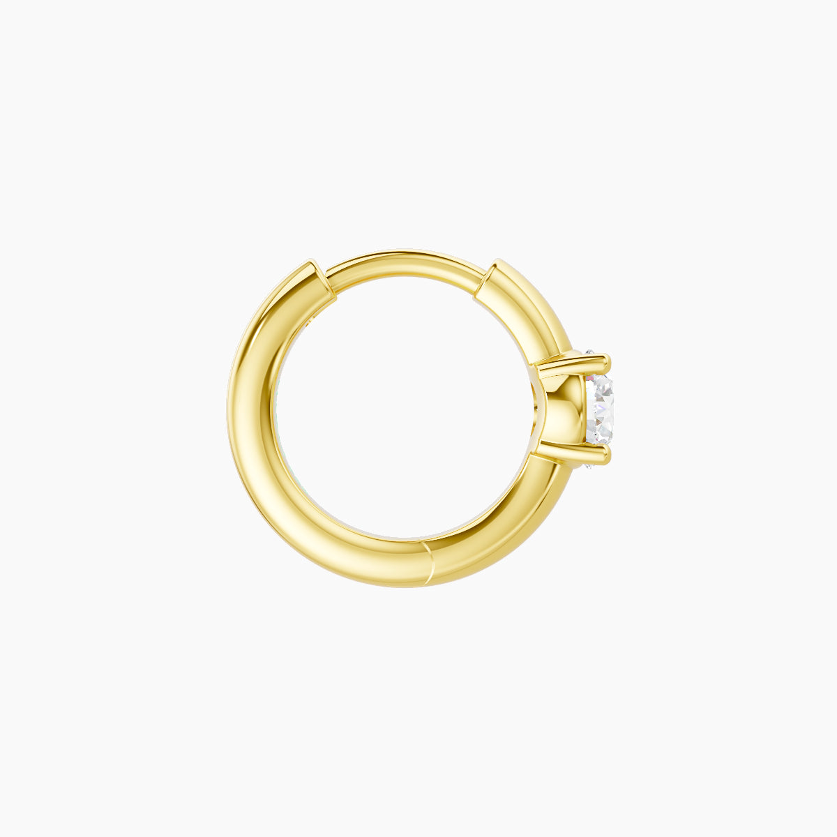 Dea | 18k Yellow Gold 6.5 mm Round Diamond Nose Ring Piercing