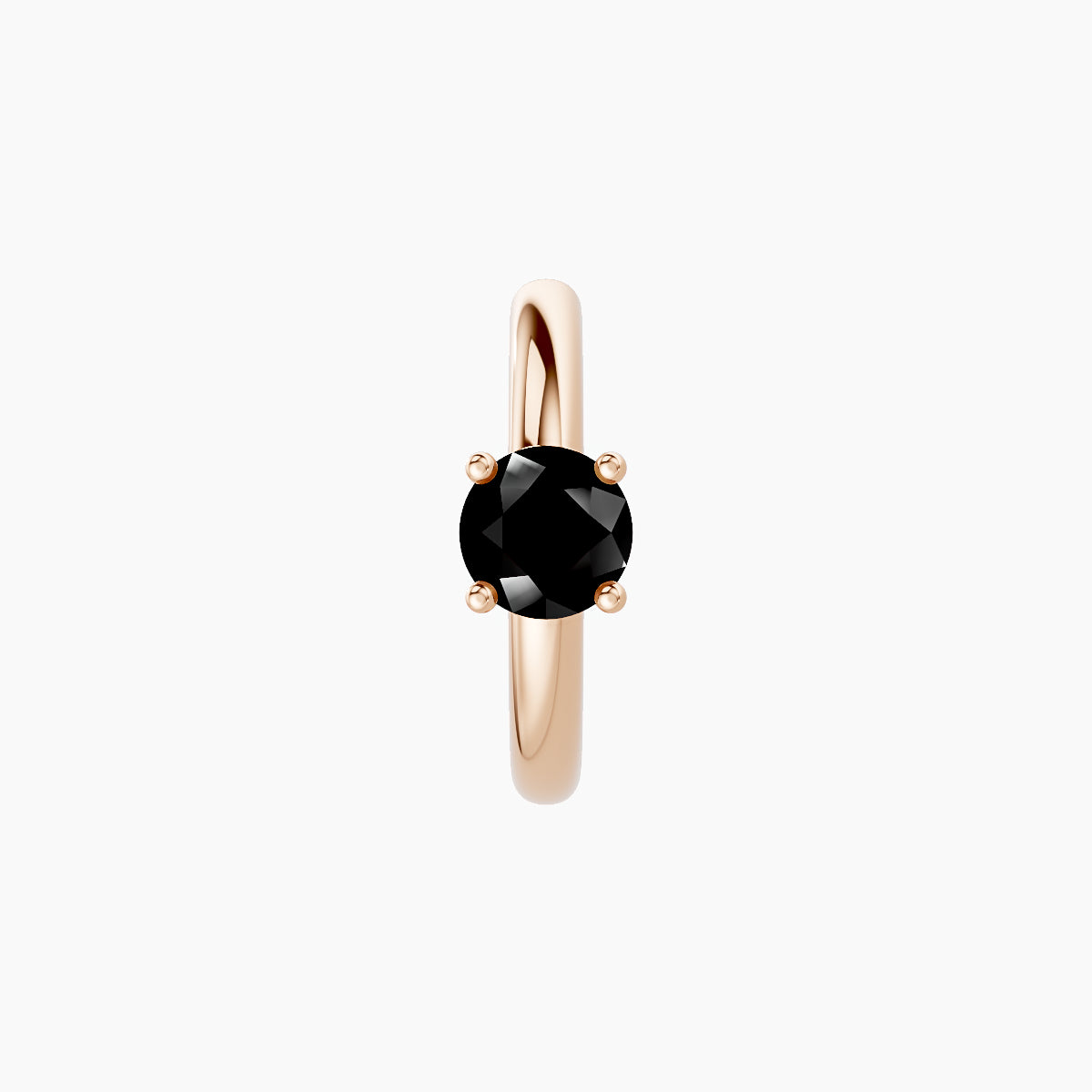 Dea | 18k Rose Gold 8 mm Round Black Diamond Hoop Piercing