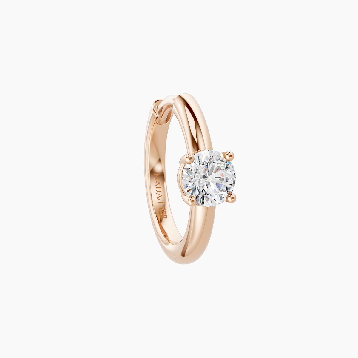 Dea | 18k Rose Gold 8 mm Round Diamond Hoop Piercing
