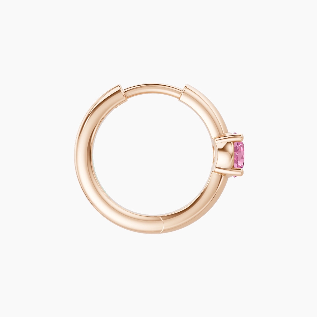 Dea | 18k Rose Gold 8 mm Round Pink Sapphire Hoop Piercing