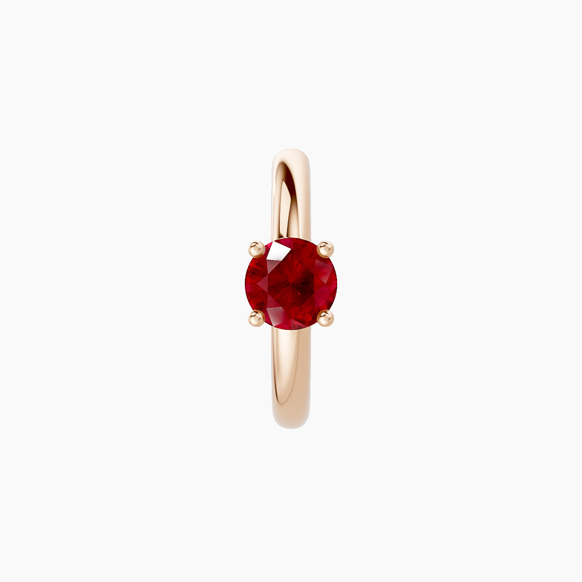Dea | 18k Rose Gold 8 mm Round Ruby Hoop Piercing