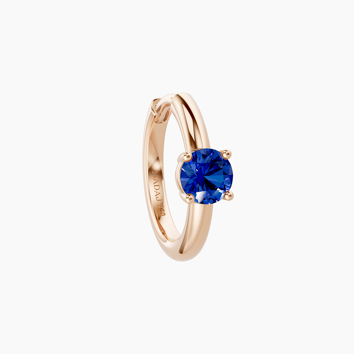 Dea | 18k Rose Gold 8 mm Round Sapphire Hoop Piercing