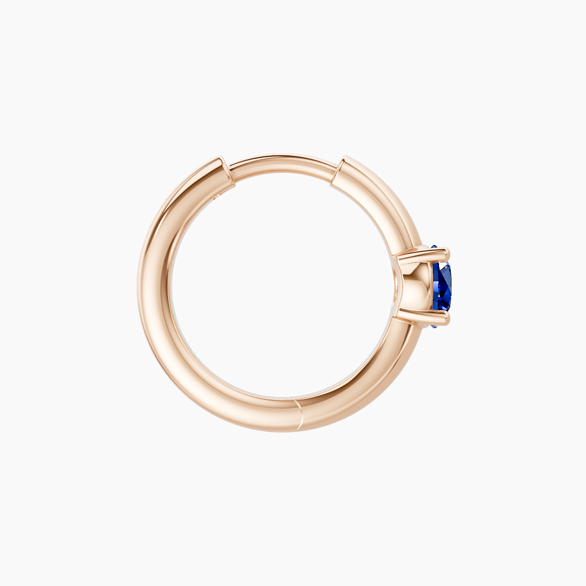 Dea | 18k Rose Gold 8 mm Round Sapphire Hoop Piercing