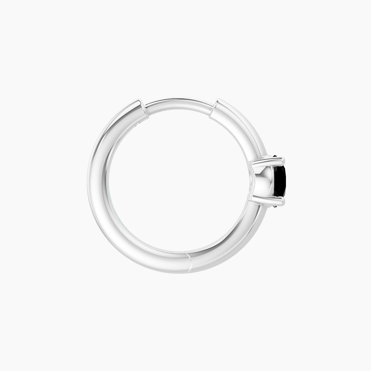 Dea | 18k White Gold 8 mm Round Black Diamond Hoop Piercing