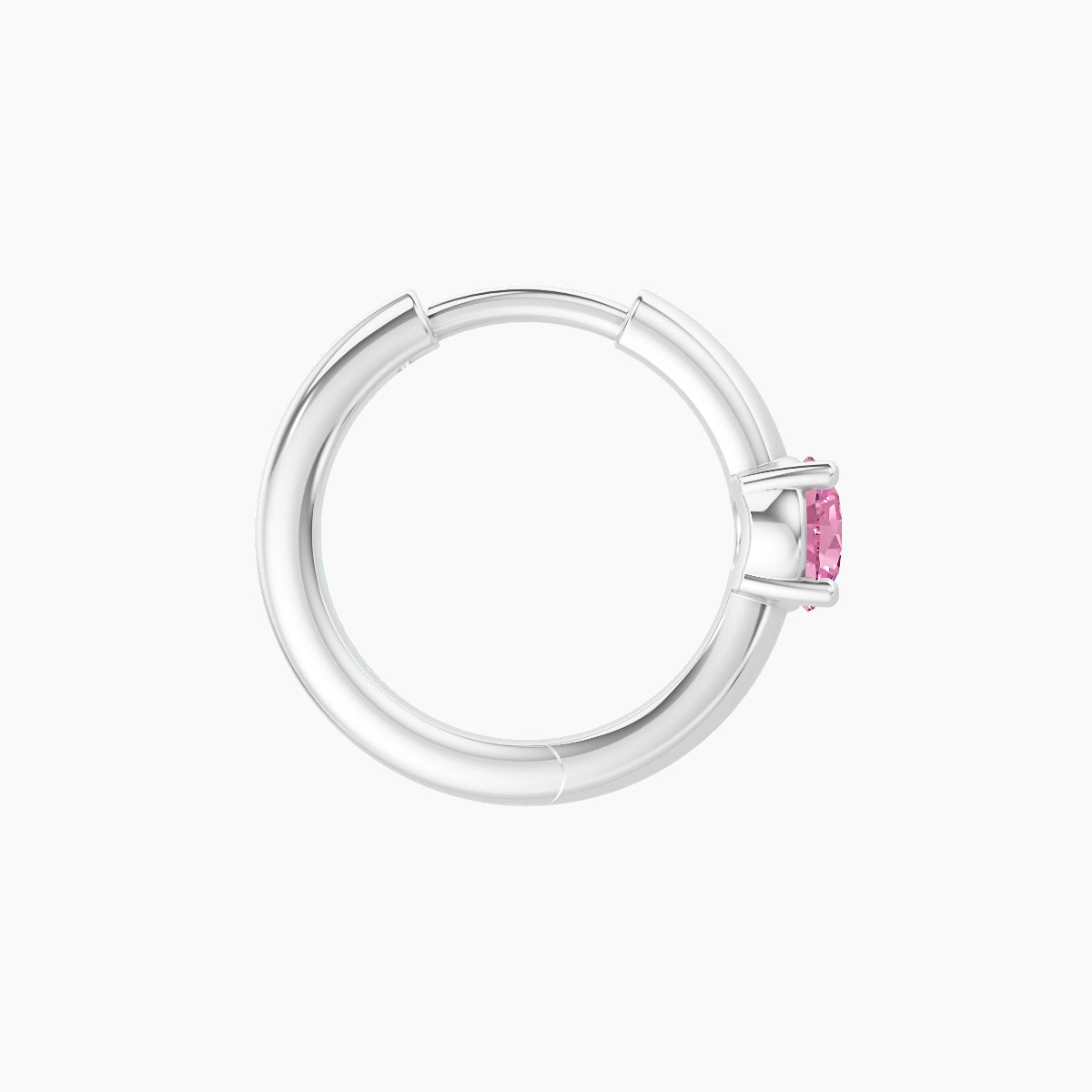 Dea | 18k White Gold 8 mm Round Pink Sapphire Hoop Piercing