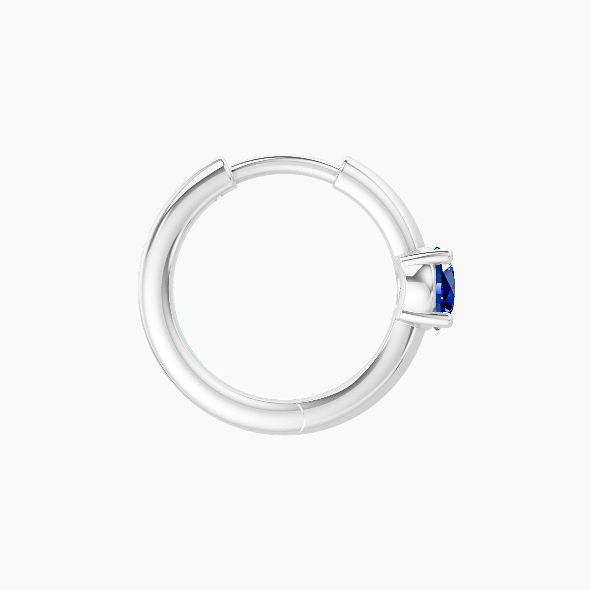 Dea | 18k White Gold 8 mm Round Sapphire Hoop Piercing