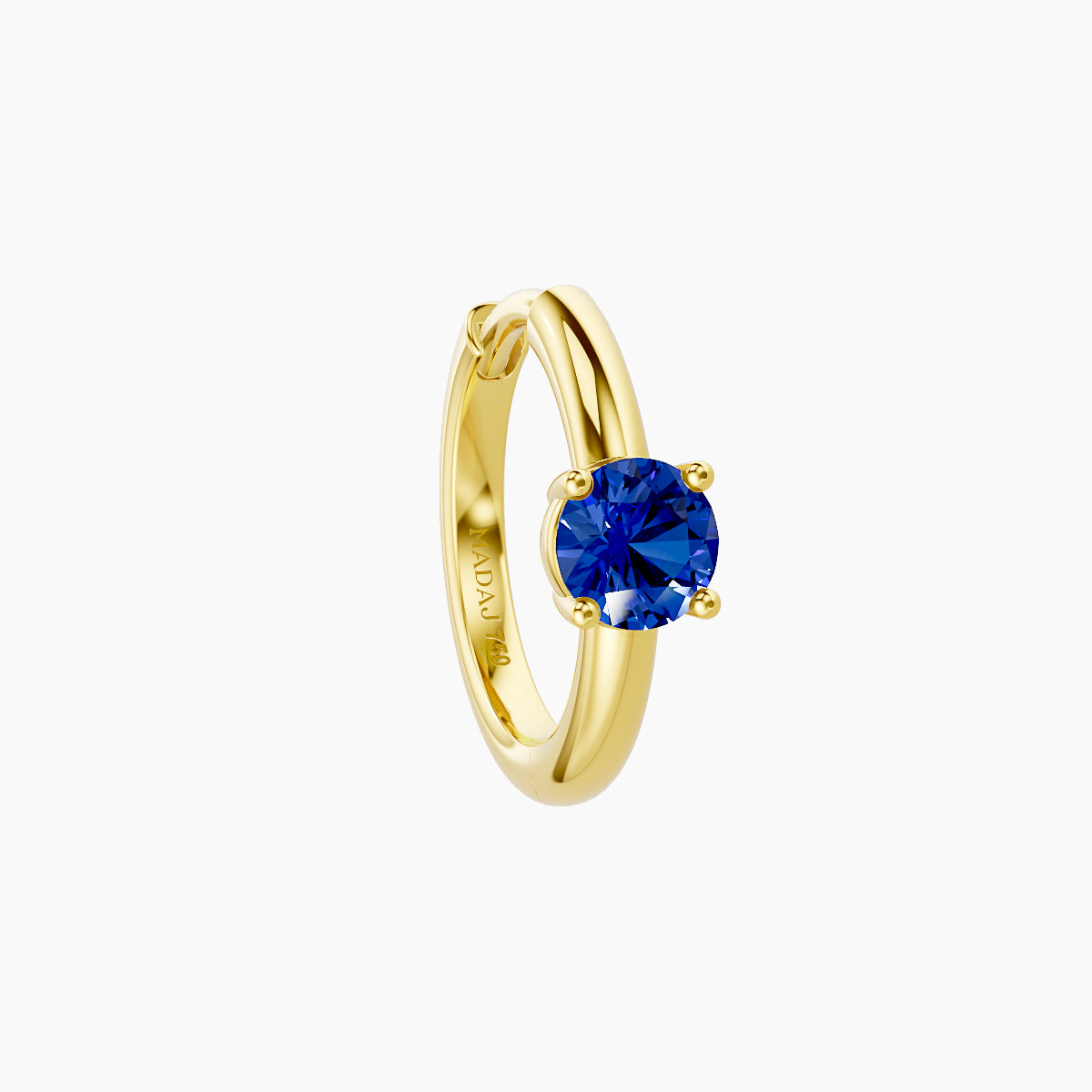 Dea | 18k Yellow Gold 8 mm Round Sapphire Hoop Piercing