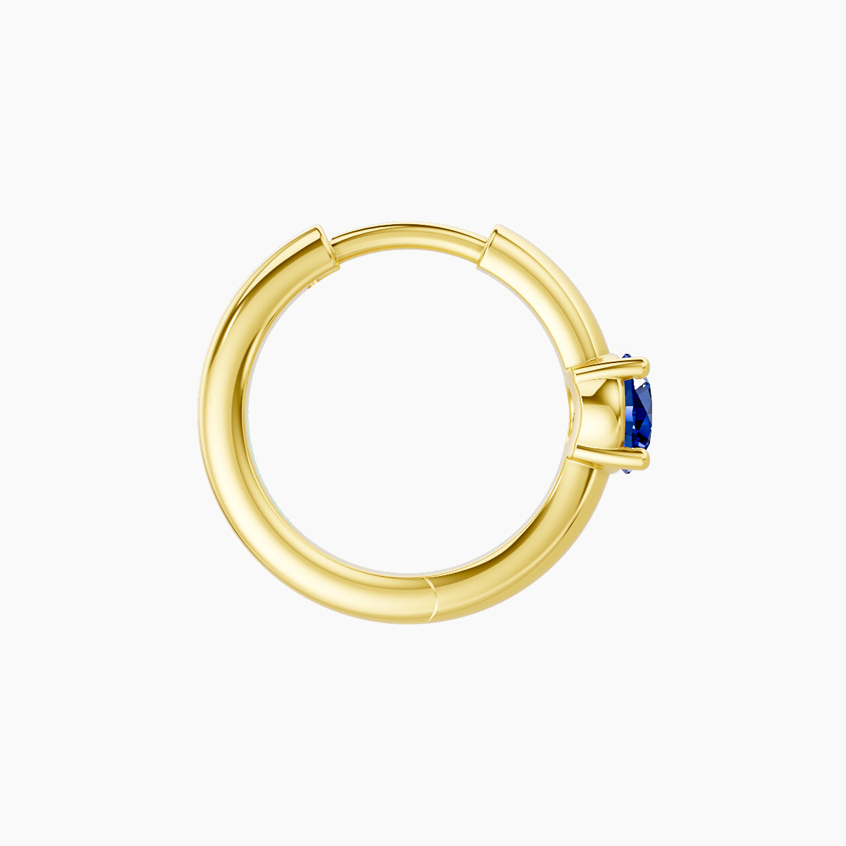 Dea | 18k Yellow Gold 8 mm Round Sapphire Hoop Piercing