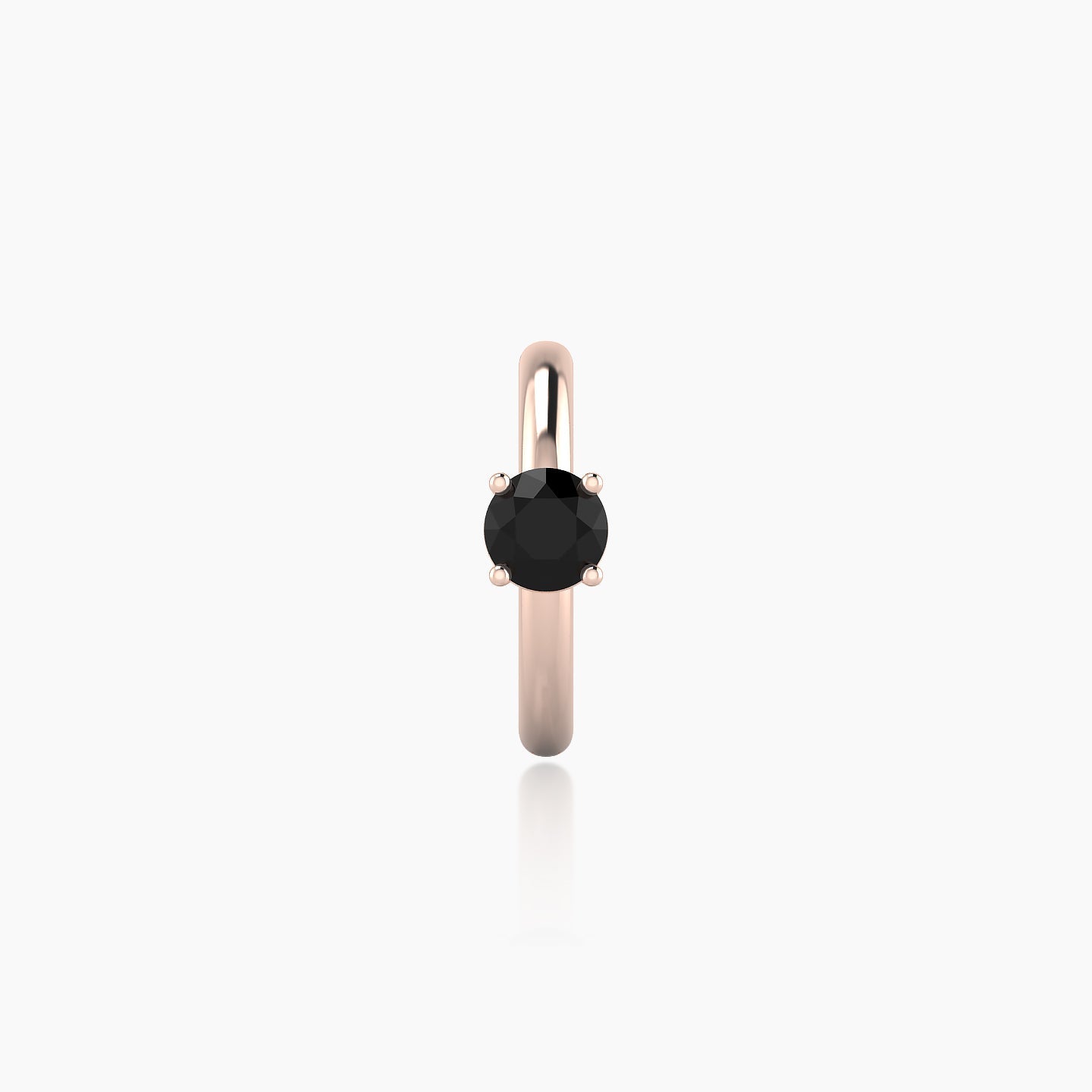 Dea | 18k Rose Gold 8 mm Round Black Diamond Hoop Piercing