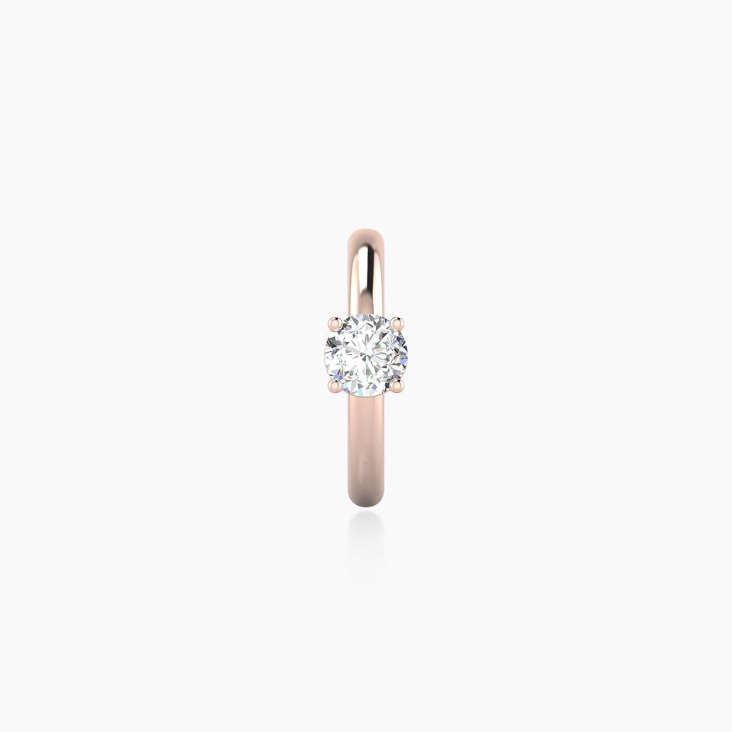 Dea | 18k Rose Gold 8 mm Round Diamond Hoop Piercing