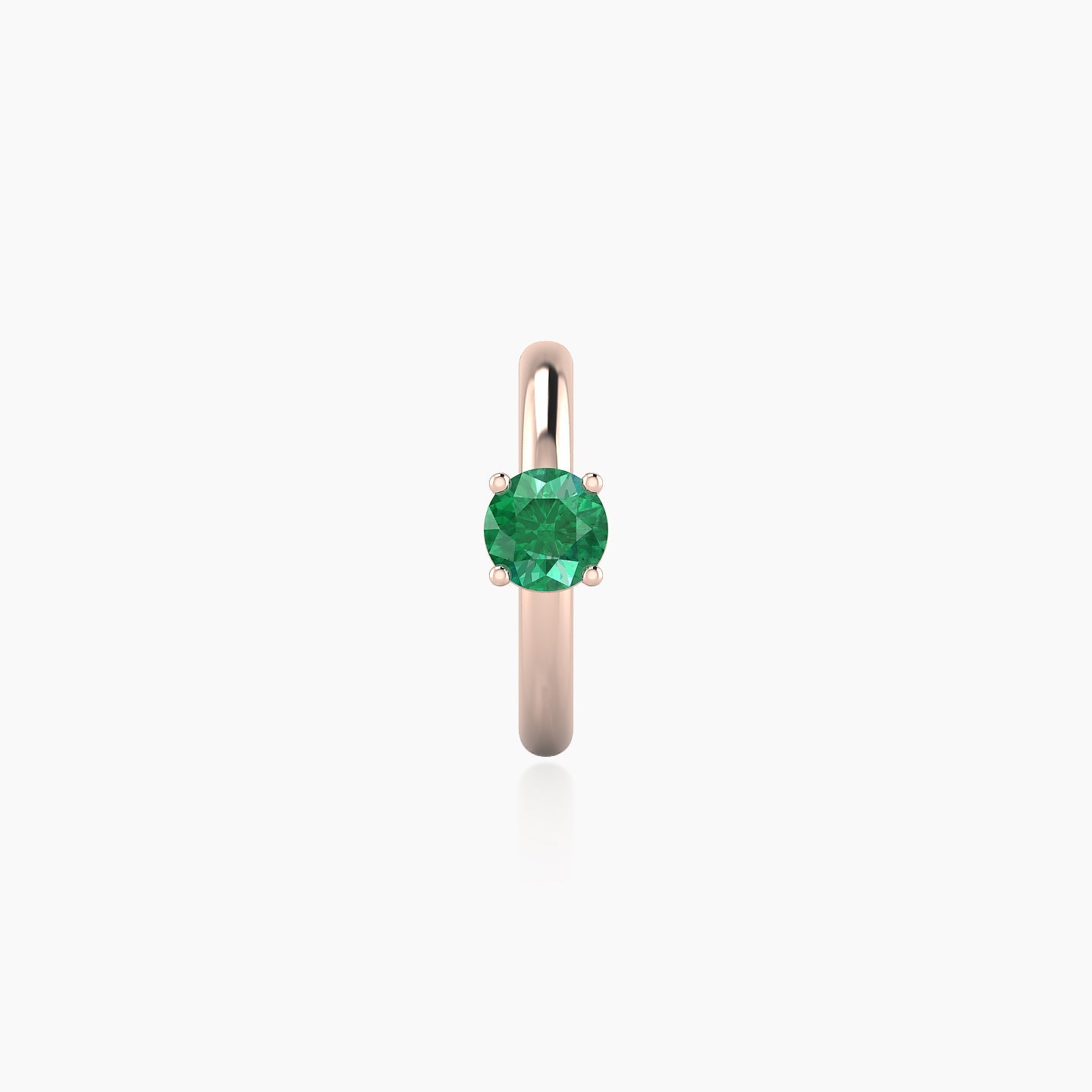 Dea | 18k Rose Gold 8 mm Round Emerald Hoop Piercing