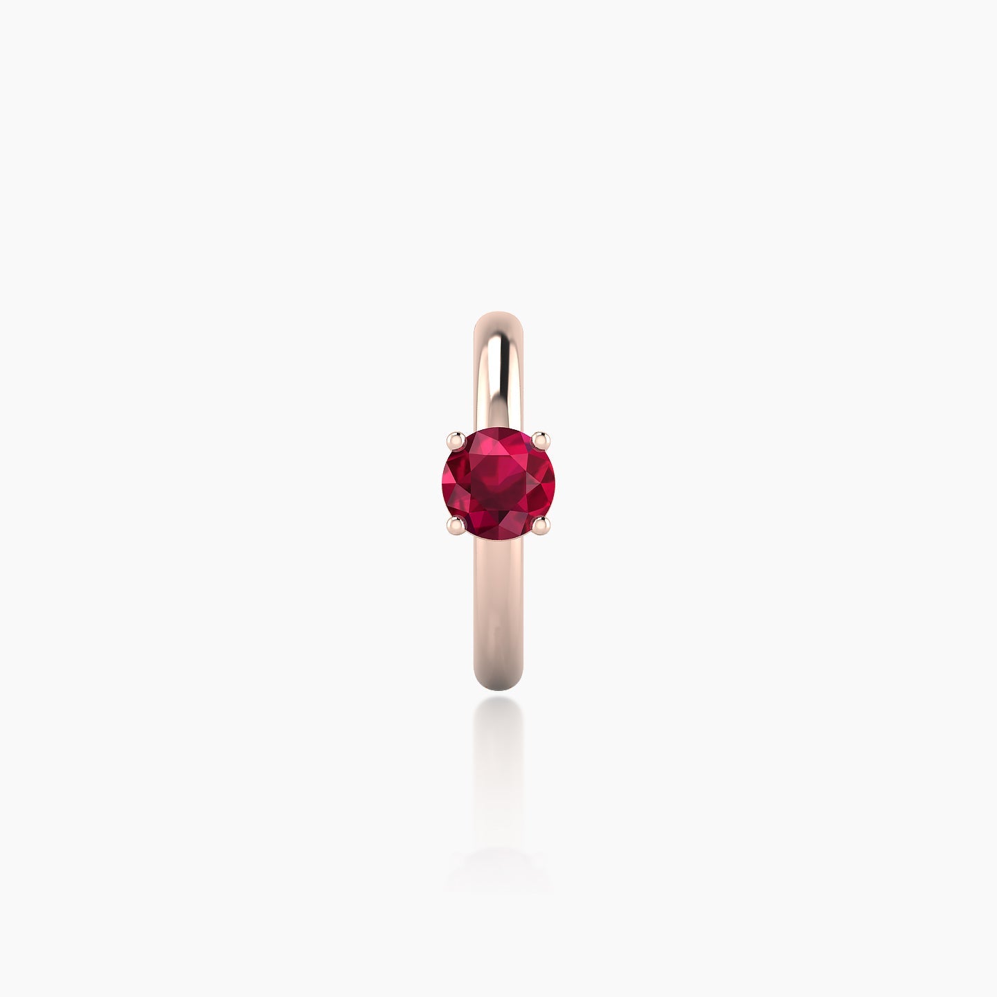 Dea | 18k Rose Gold 8 mm Round Ruby Hoop Piercing