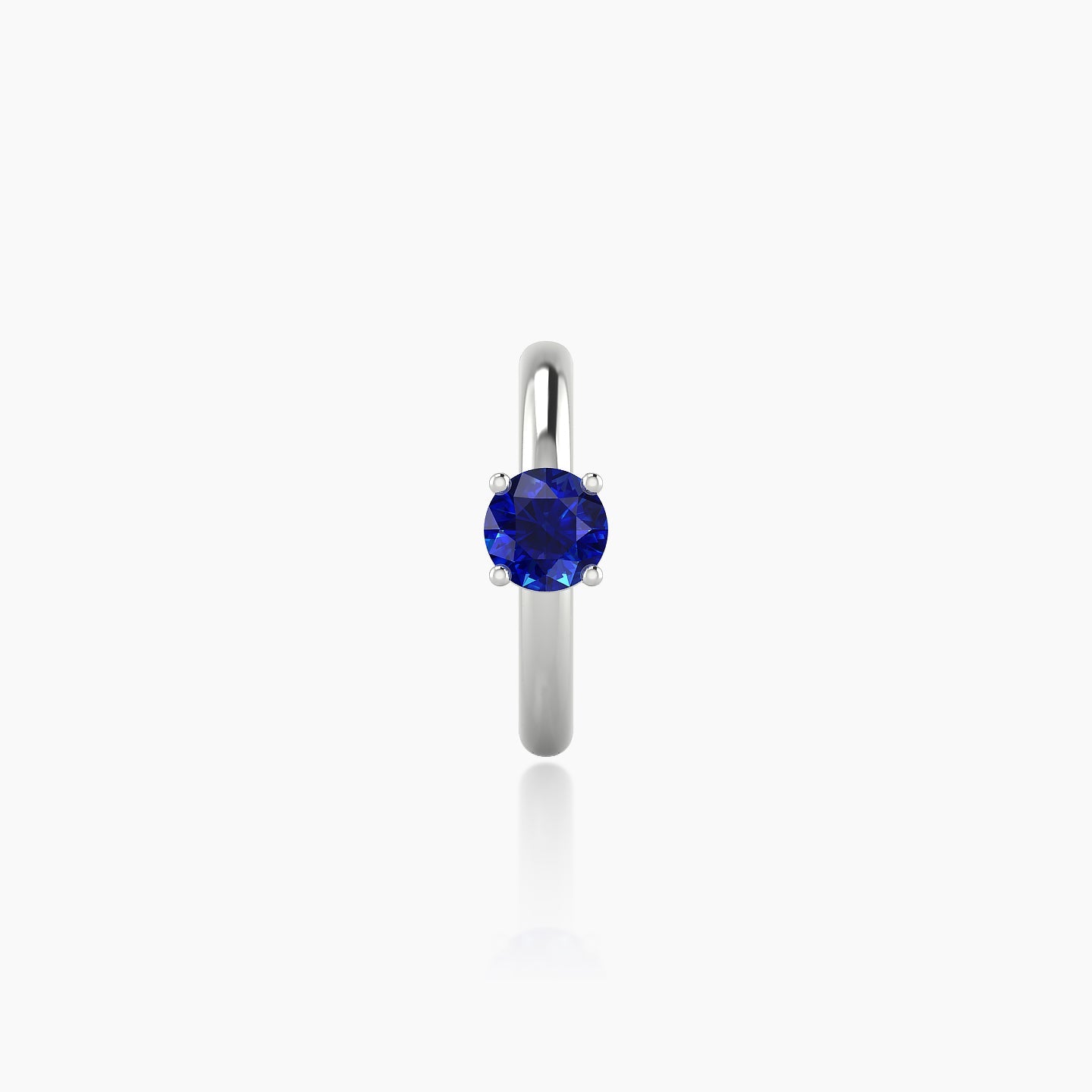 Dea | 18k White Gold 8 mm Round Sapphire Hoop Piercing