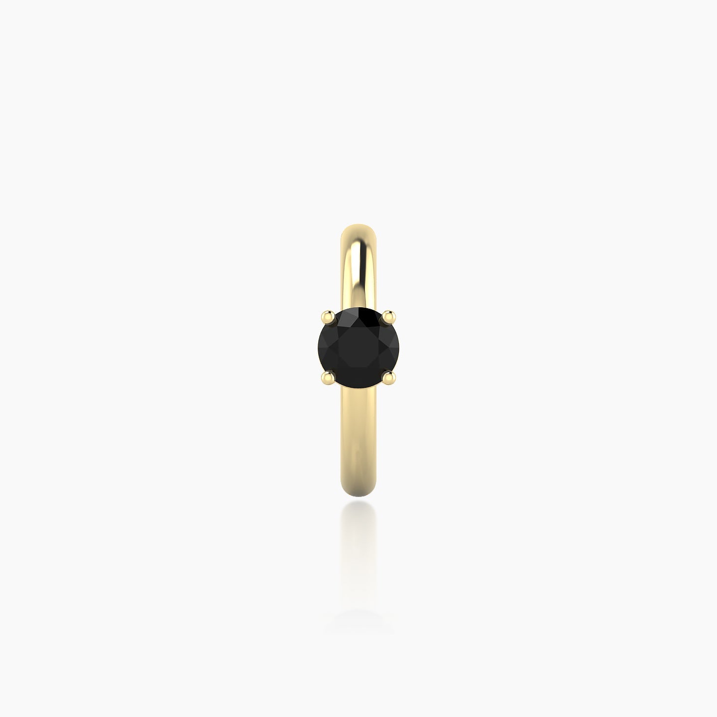 Dea | 18k Yellow Gold 8 mm Round Black Diamond Hoop Piercing