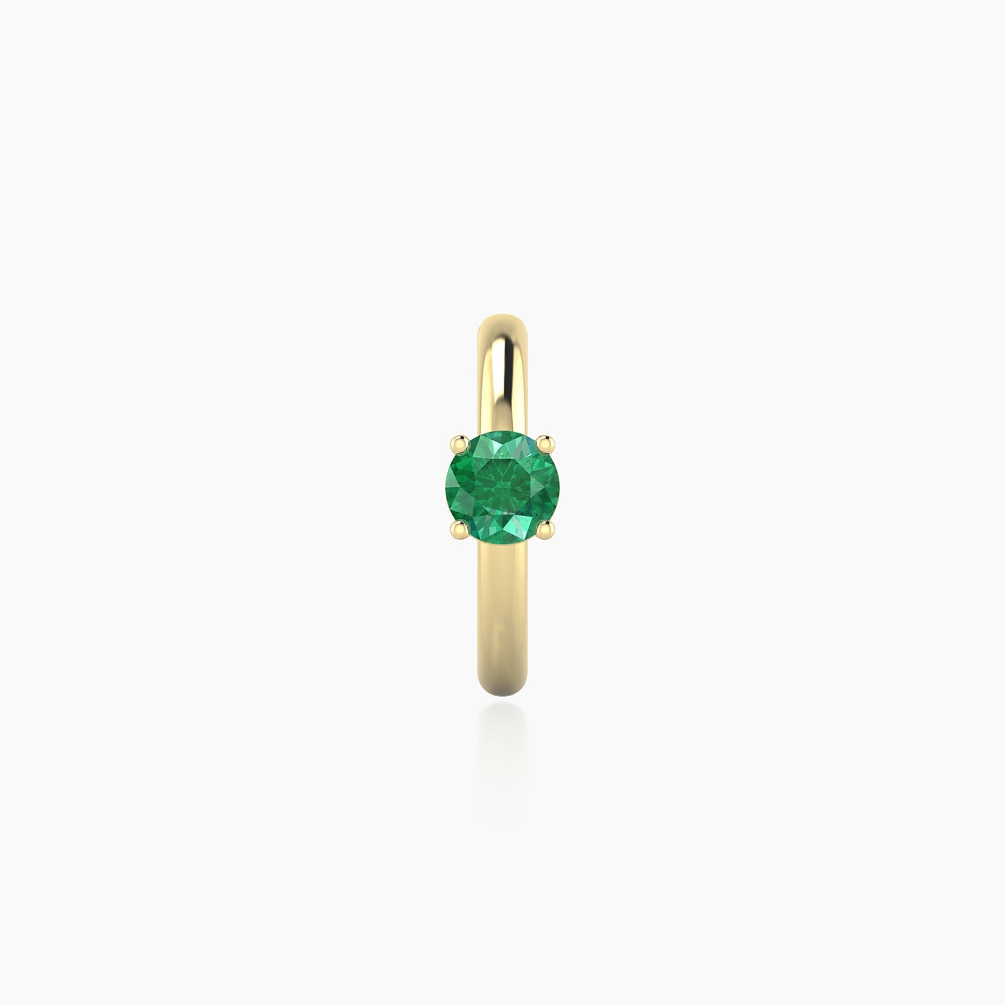 Dea | 18k Yellow Gold 8 mm Round Emerald Hoop Piercing