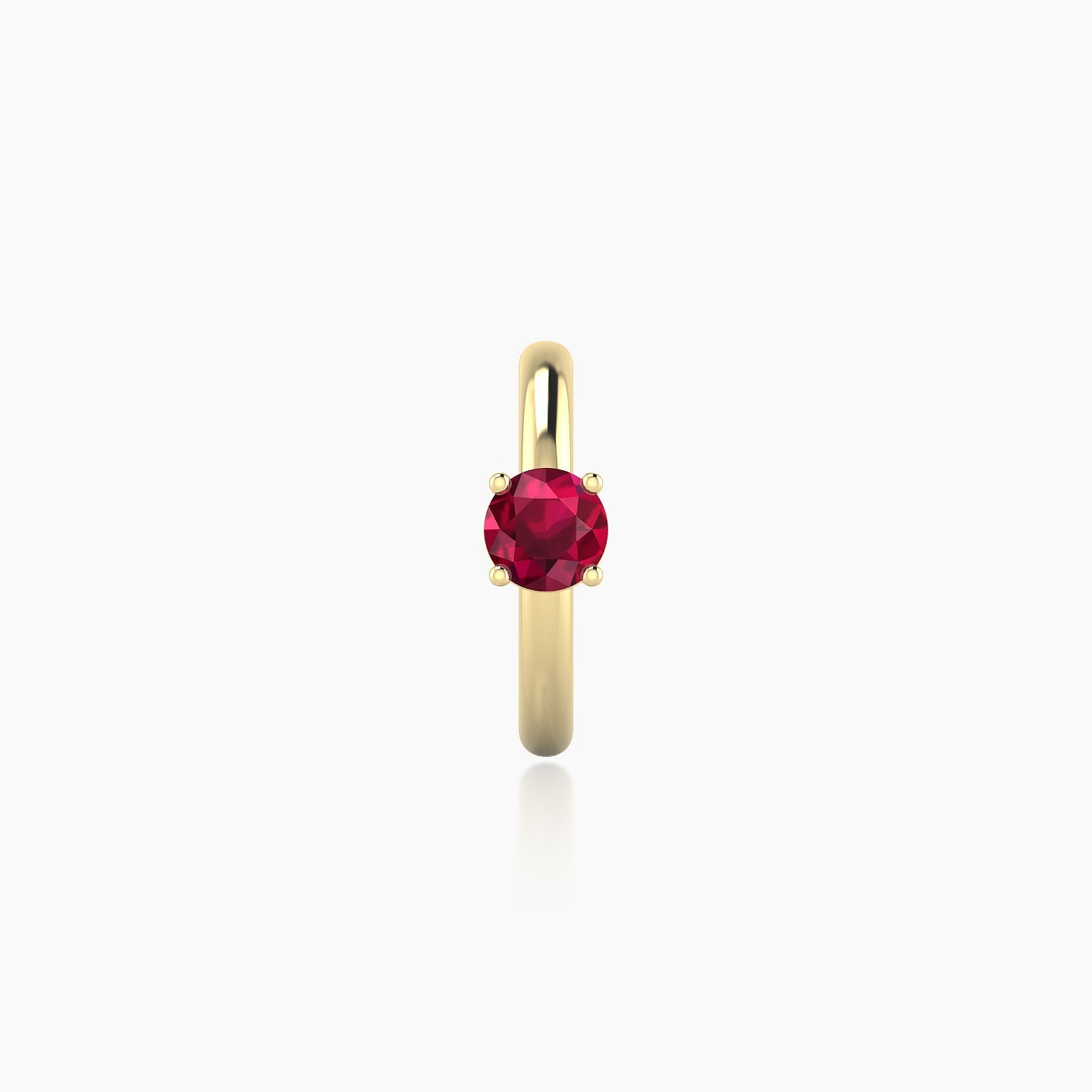 Dea | 18k Yellow Gold 8 mm Round Ruby Hoop Piercing