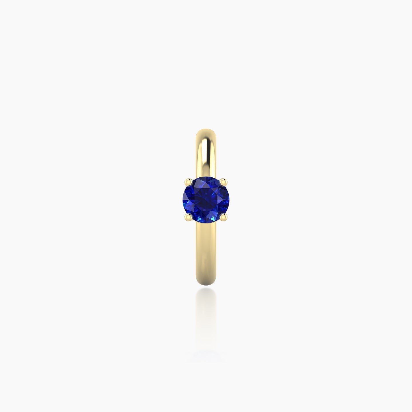 Dea | 18k Yellow Gold 8 mm Round Sapphire Hoop Piercing