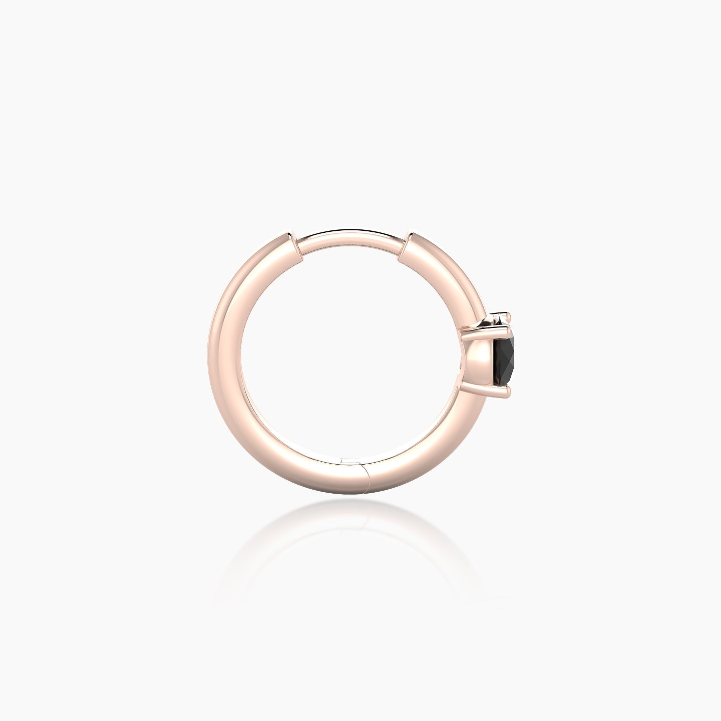 Dea | 18k Rose Gold 8 mm Round Black Diamond Hoop Piercing