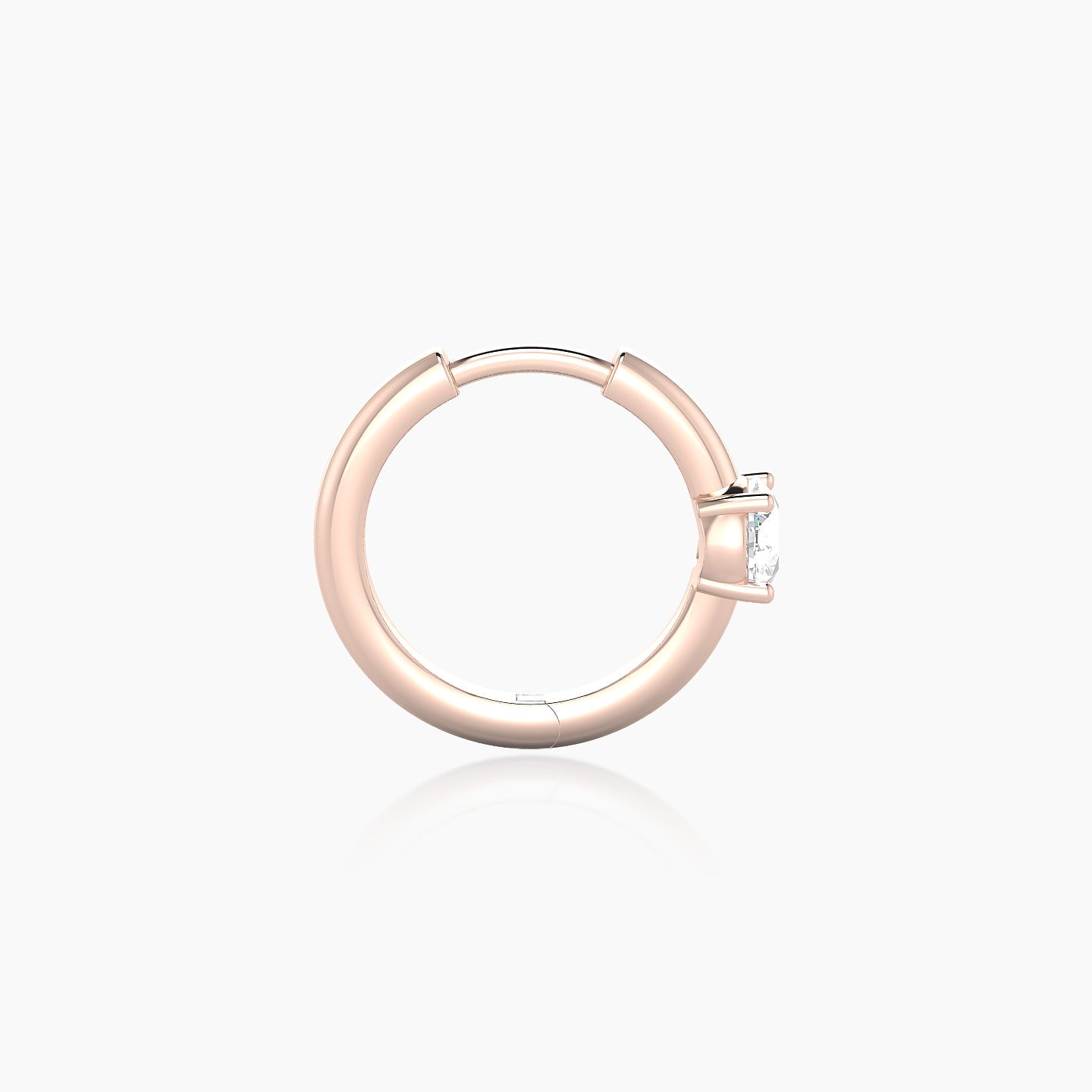 Dea | 18k Rose Gold 8 mm Round Diamond Hoop Piercing