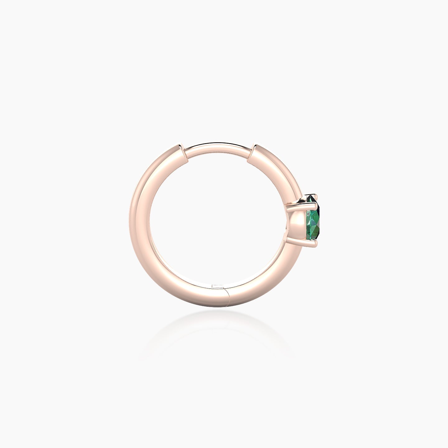 Dea | 18k Rose Gold 8 mm Round Emerald Hoop Piercing