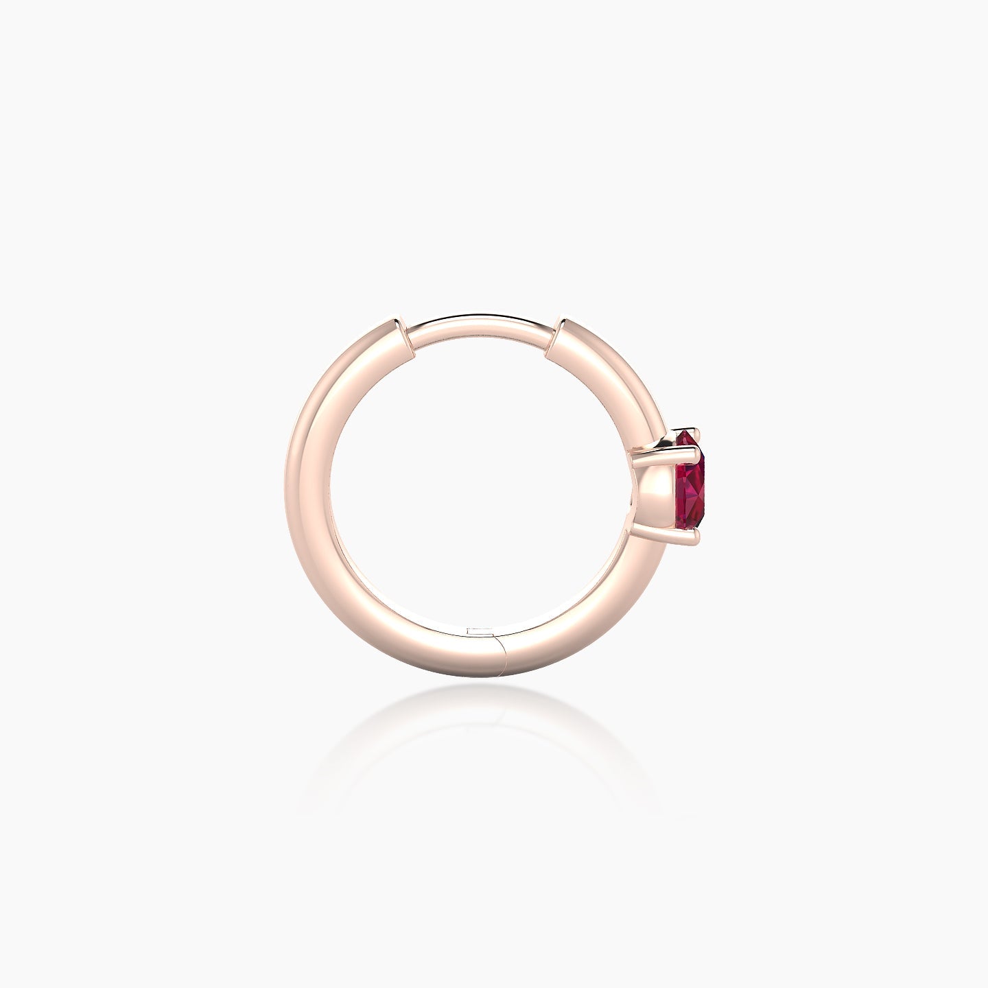 Dea | 18k Rose Gold 8 mm Round Ruby Hoop Piercing