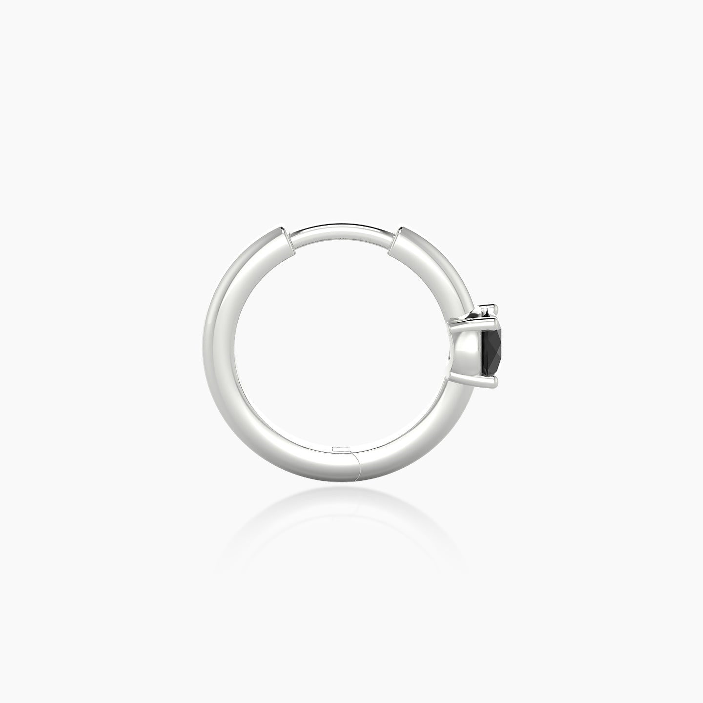 Dea | 18k White Gold 8 mm Round Black Diamond Hoop Piercing