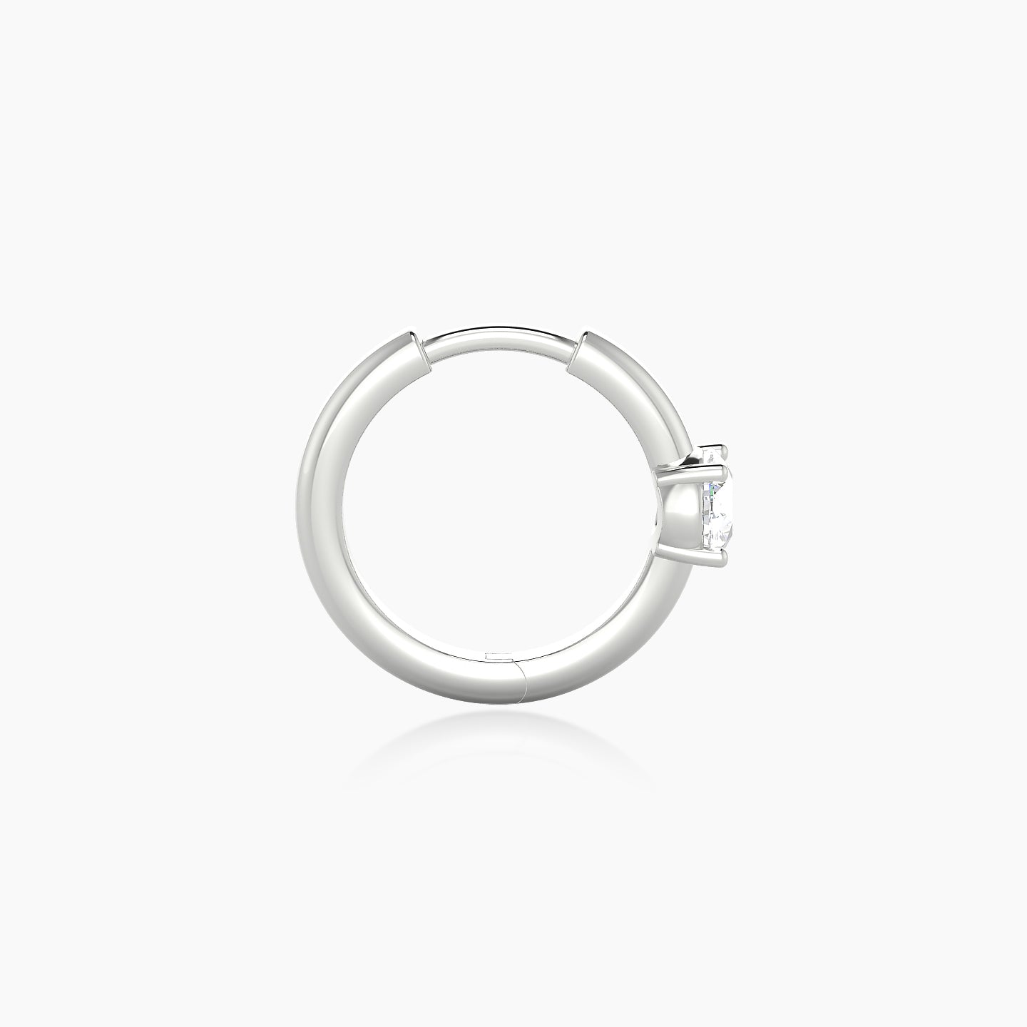 Dea | 18k White Gold 8 mm Round Diamond Hoop Piercing