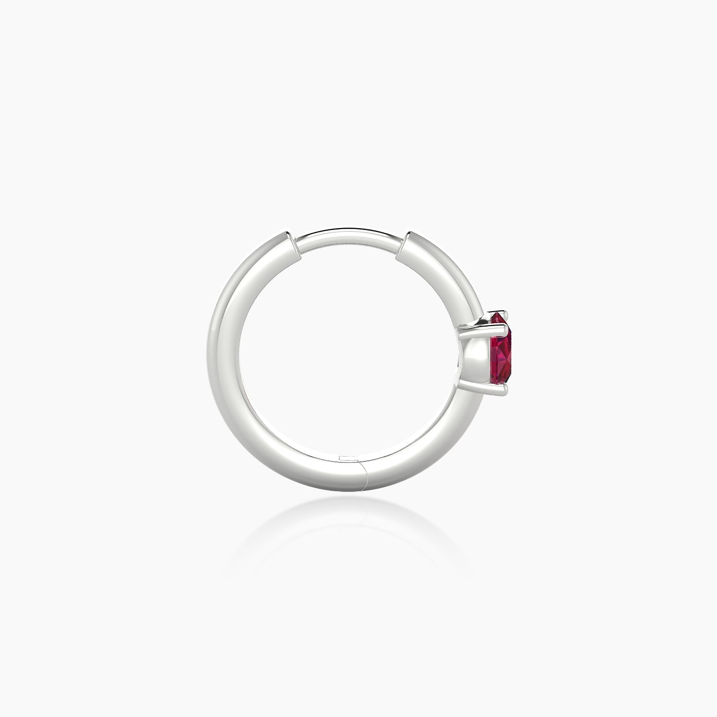 Dea | 18k White Gold 8 mm Round Ruby Hoop Piercing