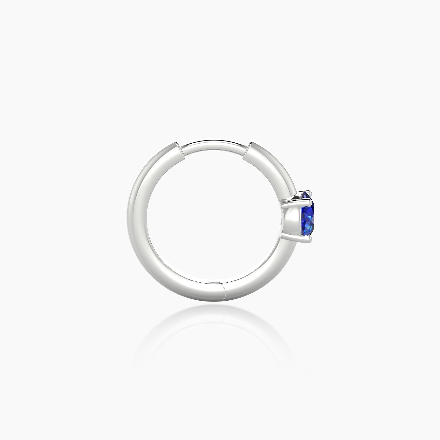 Dea | 18k White Gold 8 mm Round Sapphire Hoop Piercing