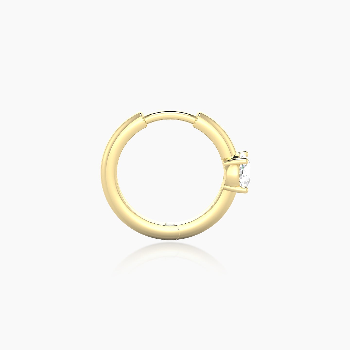 Dea | 18k Yellow Gold 8 mm Round Diamond Hoop Piercing