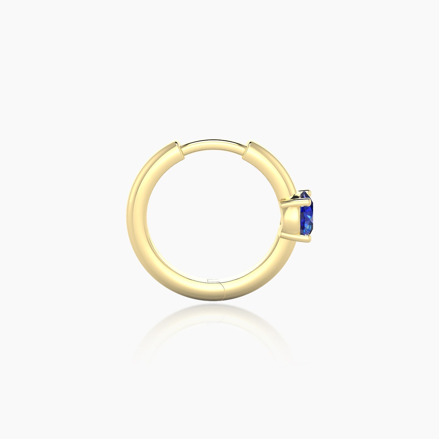 Dea | 18k Yellow Gold 8 mm Round Sapphire Hoop Piercing