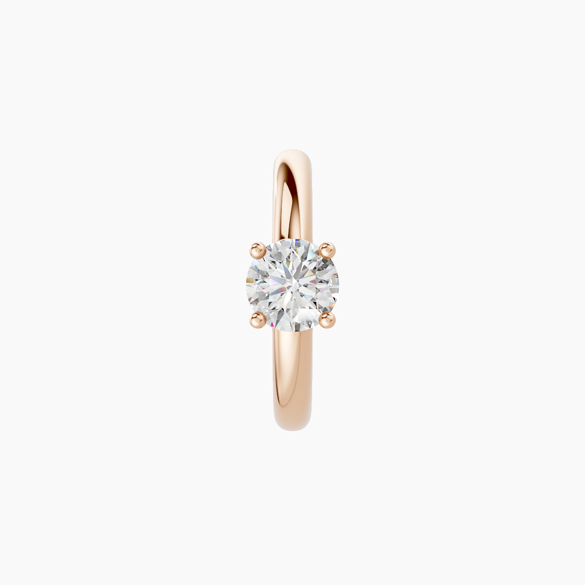 Dea | 18k Rose Gold 8 mm Round Diamond Nose Ring Piercing