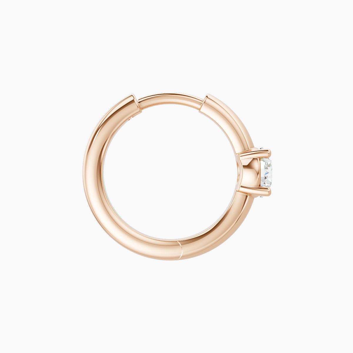 Dea | 18k Rose Gold 8 mm Round Diamond Nose Ring Piercing