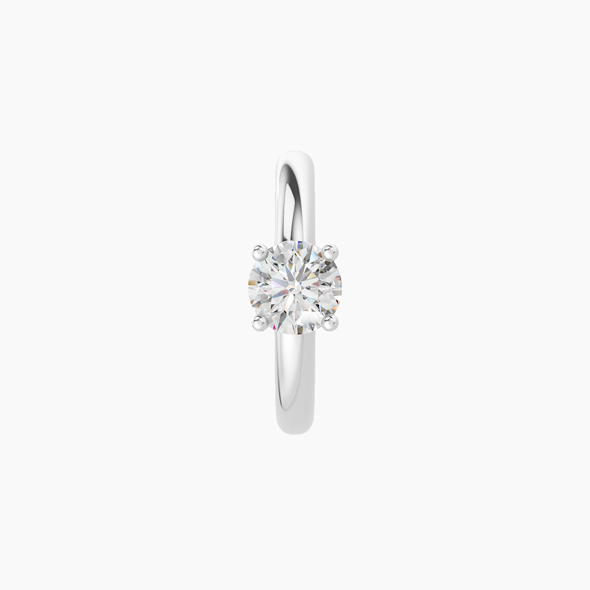 Dea | 18k White Gold 8 mm Round Diamond Nose Ring Piercing
