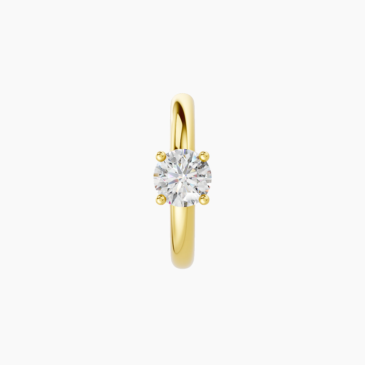 Dea | 18k Yellow Gold 8 mm Round Diamond Nose Ring Piercing