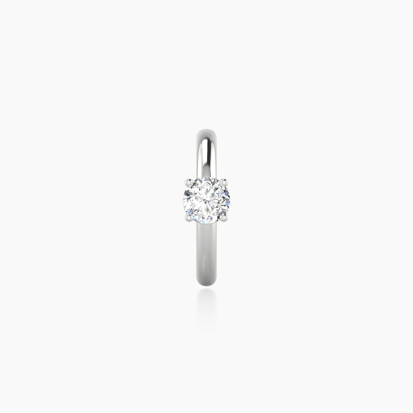 Dea | 18k White Gold 8 mm Round Diamond Nose Ring Piercing