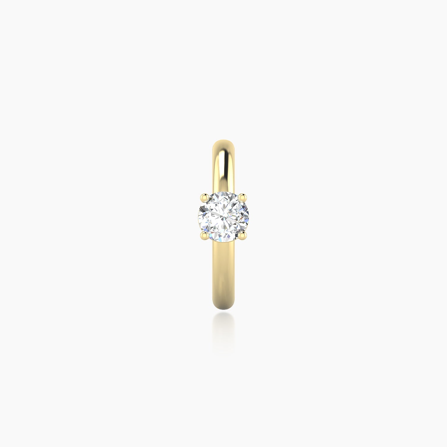 Dea | 18k Yellow Gold 8 mm Round Diamond Nose Ring Piercing