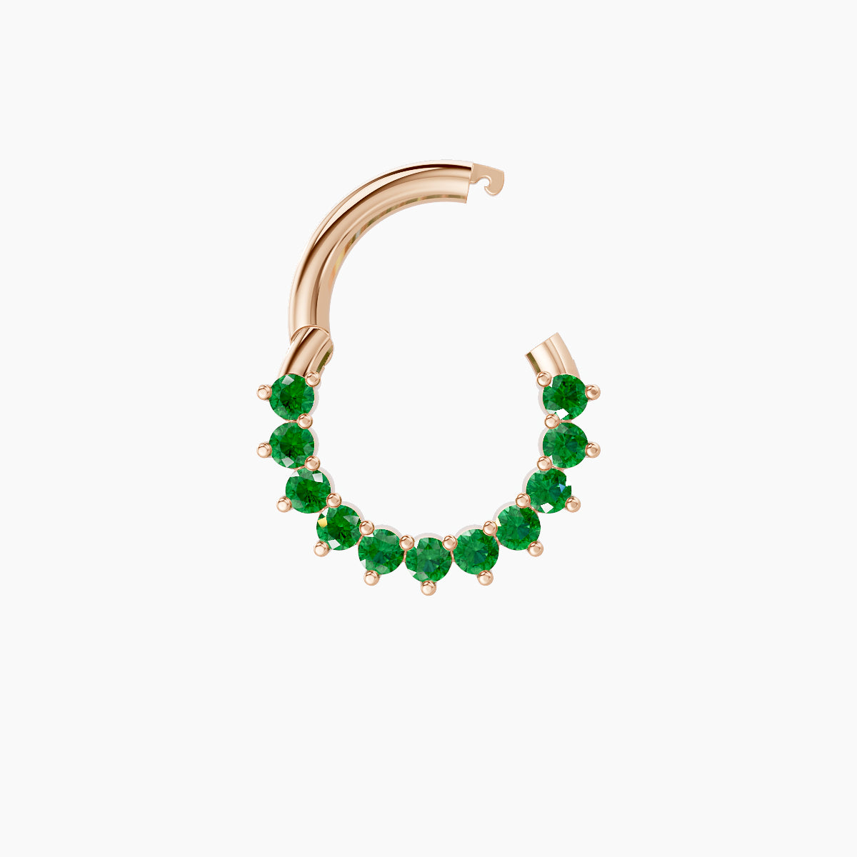 Delia | 18k Rose Gold 6.5 mm Emerald Daith Piercing