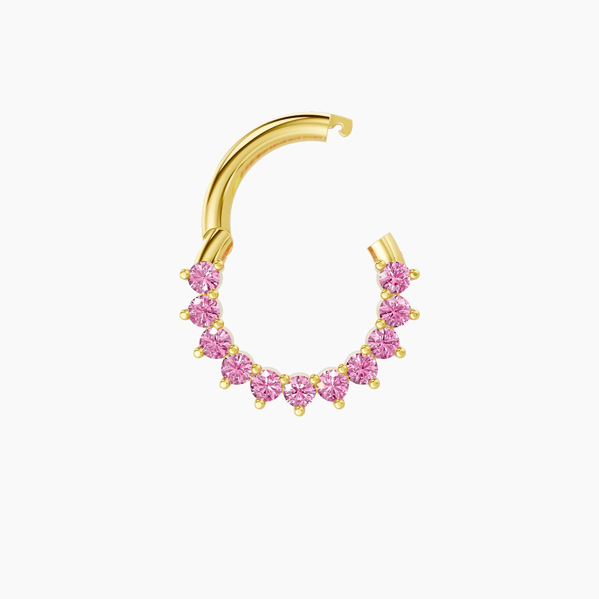 Delia | 18k Yellow Gold 6.5 mm Pink Sapphire Daith Piercing