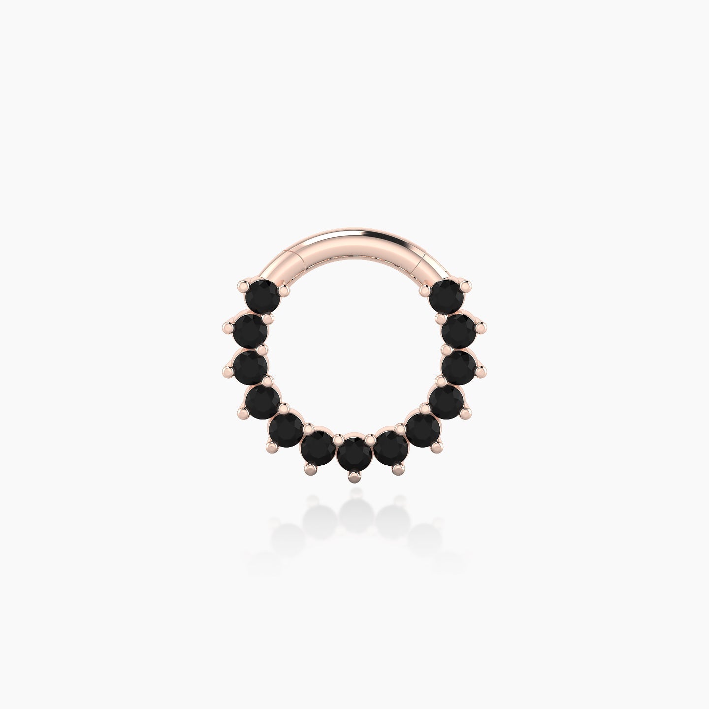 Delia | 18k Rose Gold 6.5 mm Black Diamond Daith Piercing