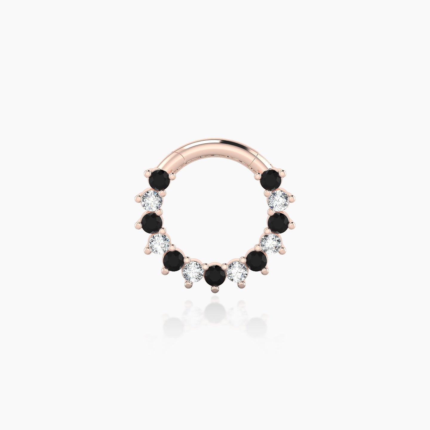 Delia | 18k Rose Gold 6.5 mm Black Diamond & Diamond Daith Piercing