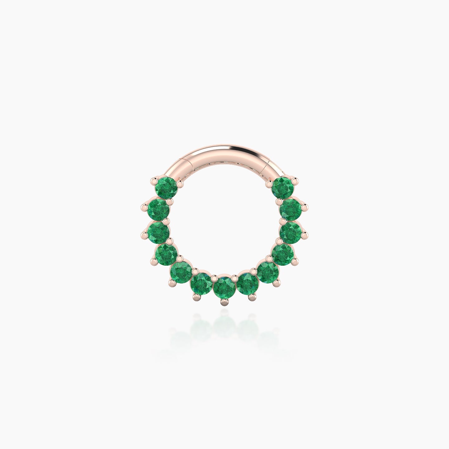 Delia | 18k Rose Gold 6.5 mm Emerald Daith Piercing