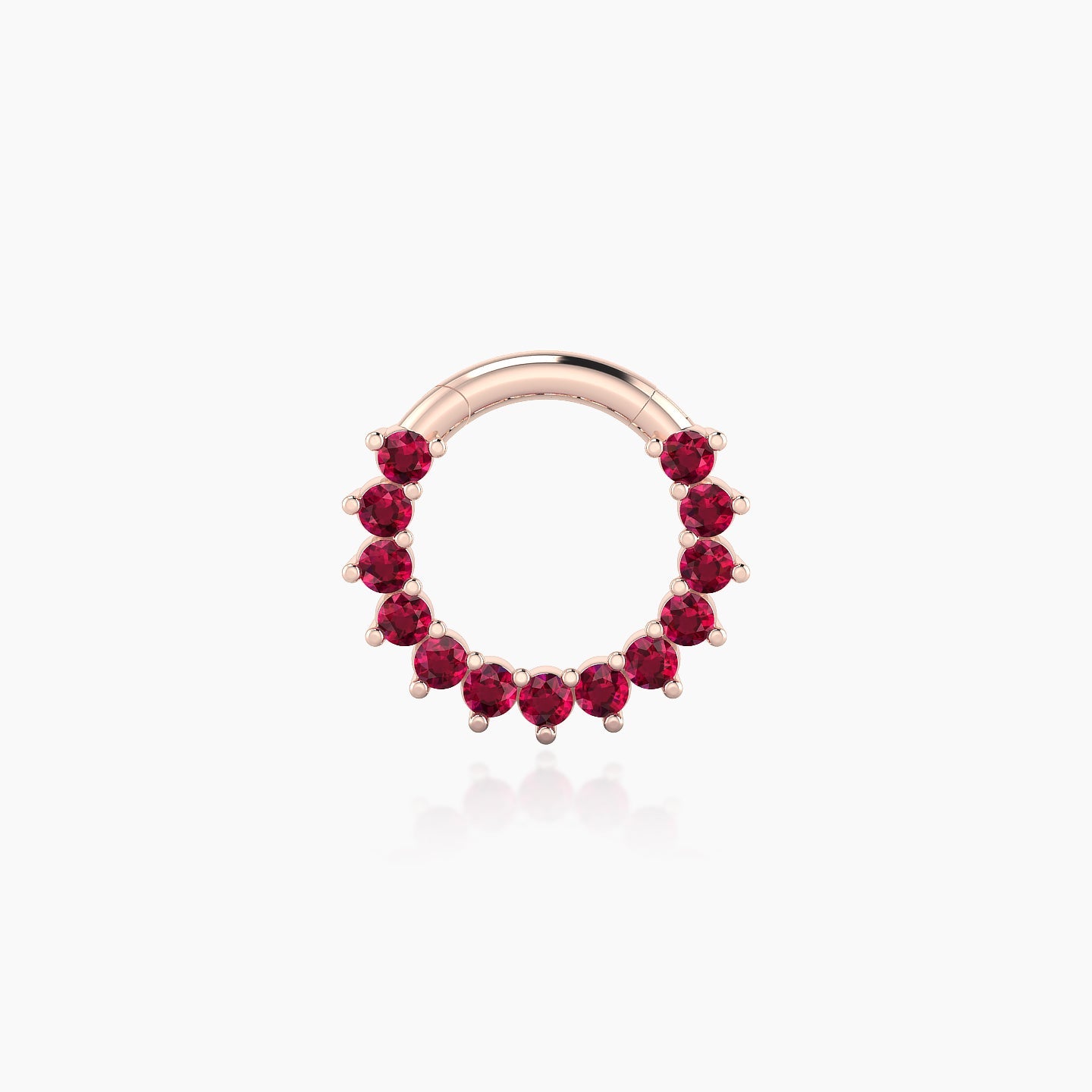 Delia | 18k Rose Gold 6.5 mm Ruby Daith Piercing