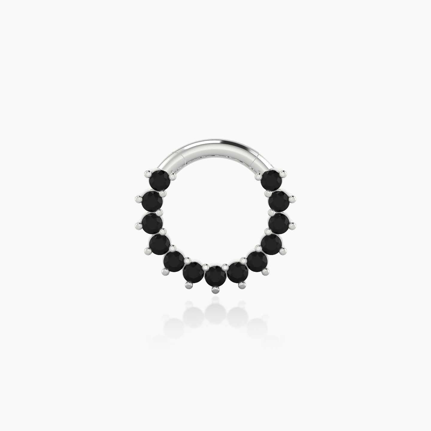 Delia | 18k White Gold 6.5 mm Black Diamond Daith Piercing