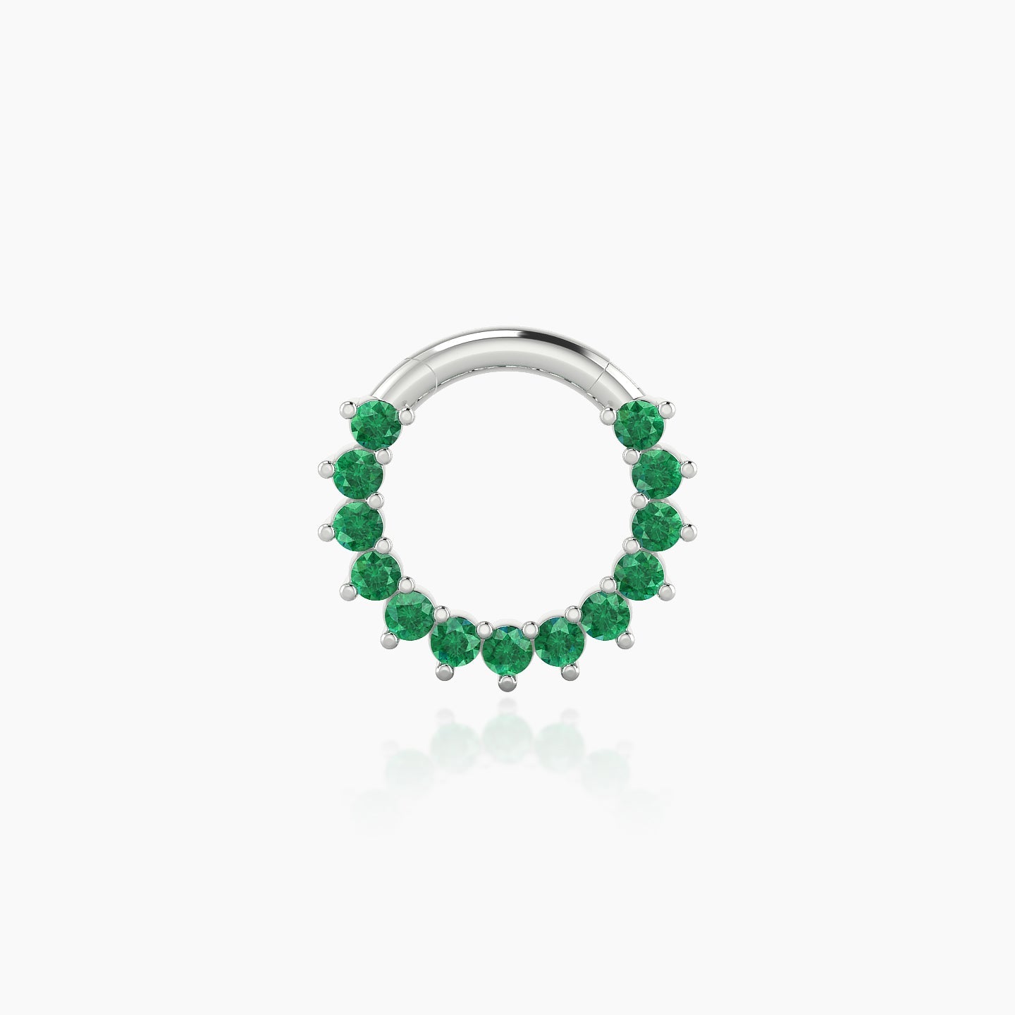 Delia | 18k White Gold 6.5 mm Emerald Daith Piercing