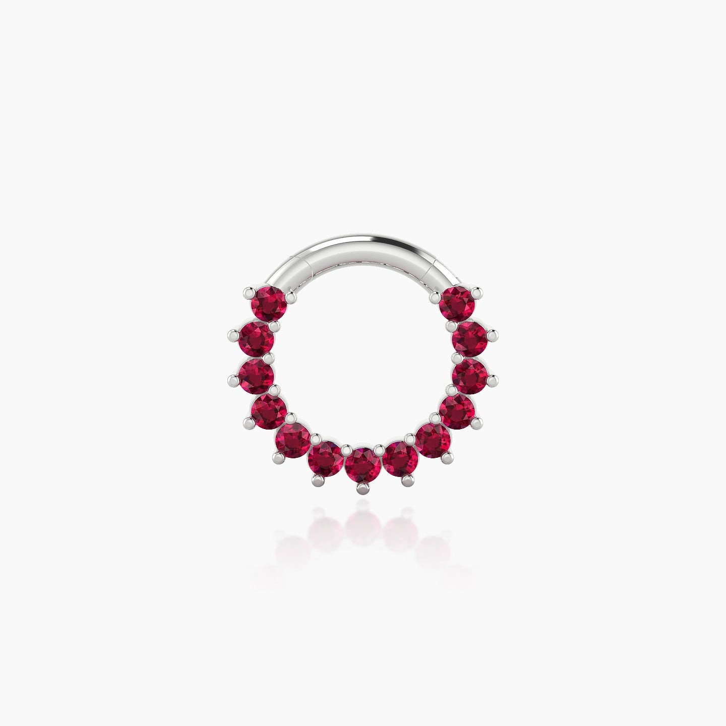 Delia | 18k White Gold 6.5 mm Ruby Daith Piercing