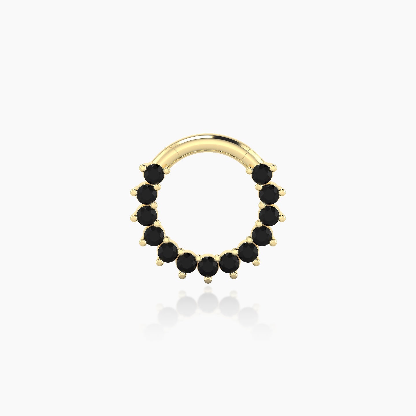 Delia | 18k Yellow Gold 6.5 mm Black Diamond Daith Piercing