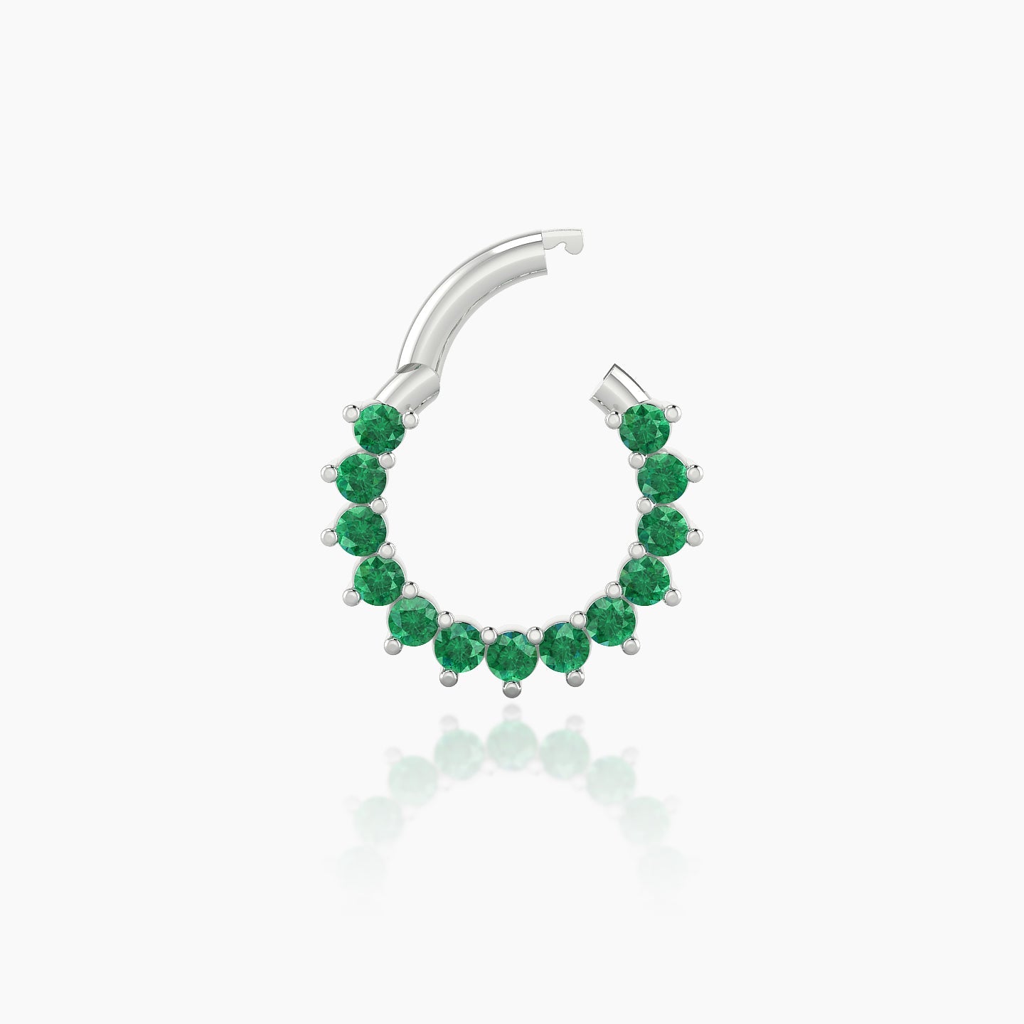 Delia | 18k White Gold 6.5 mm Emerald Daith Piercing