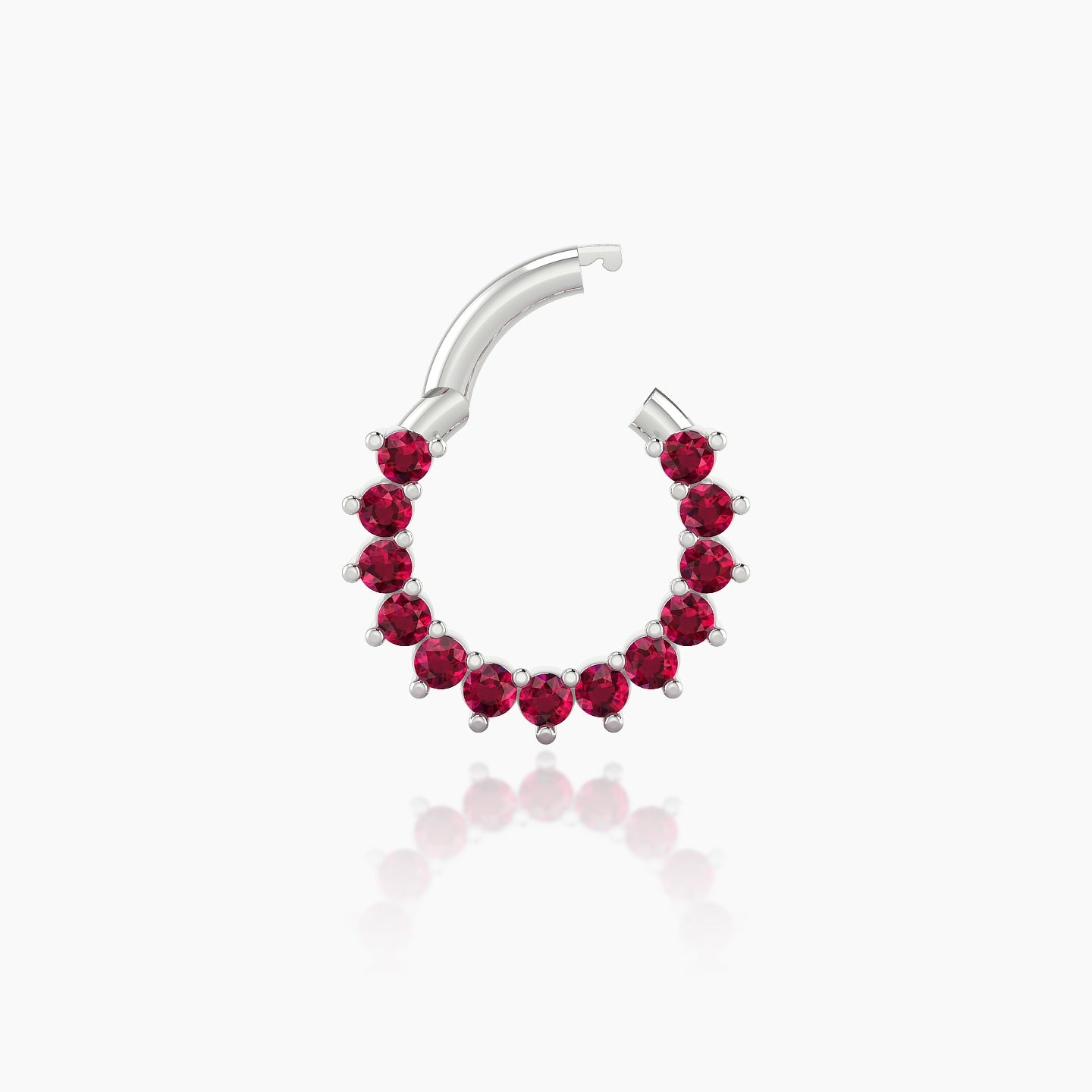 Delia | 18k White Gold 6.5 mm Ruby Daith Piercing